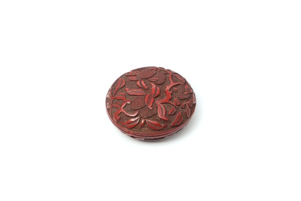 Red lacquer box with lychee design
